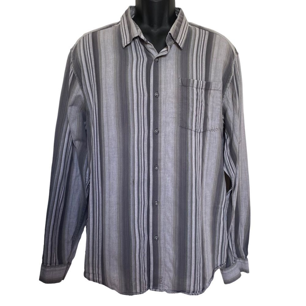 Prana Men’s Cotton Striped Long Sleeved Button Down Shirt Sz XL